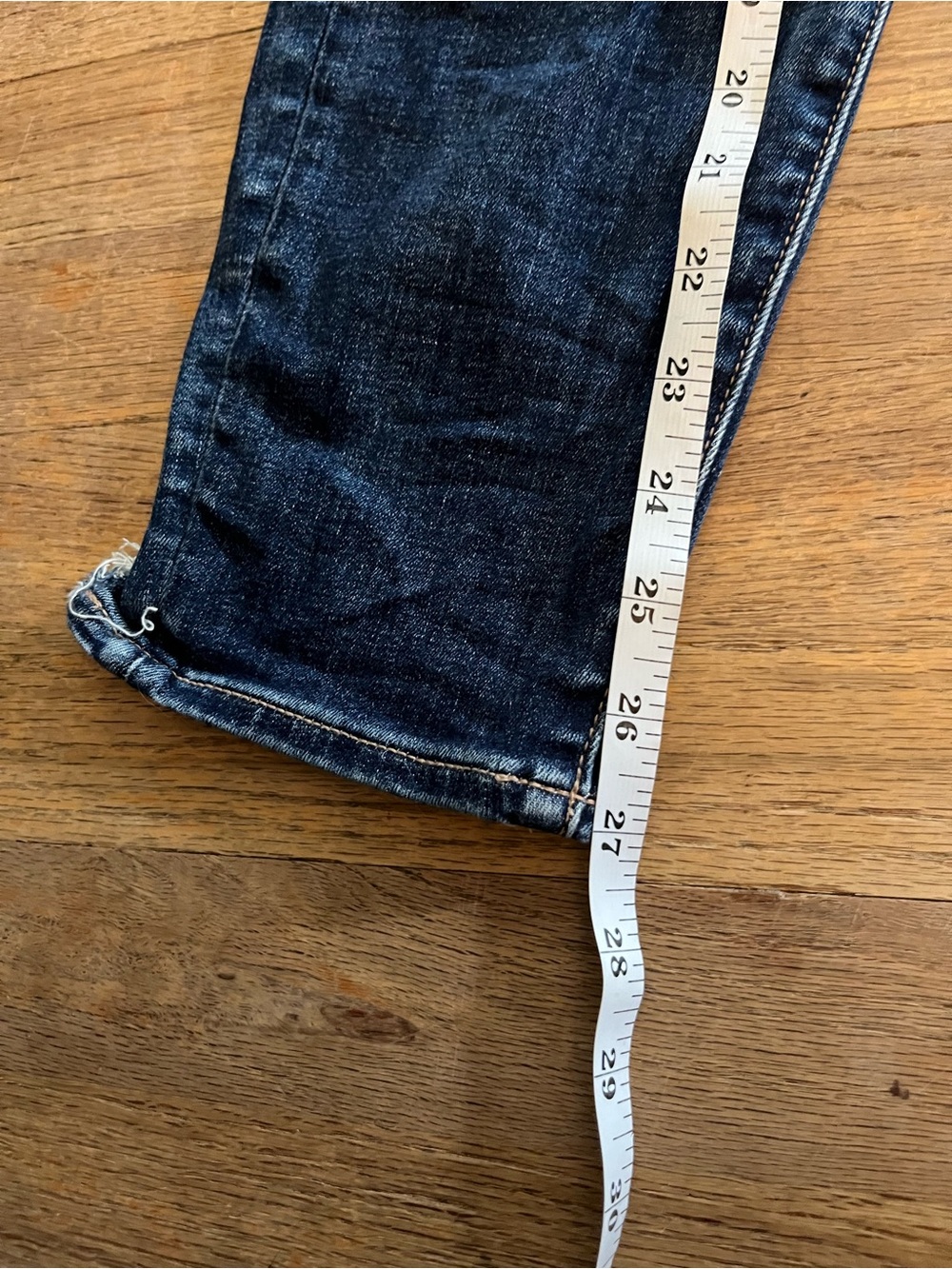 American Eagle Outfitters Dark Blue Distressed Skinny Jeans - Picture 2 of 6